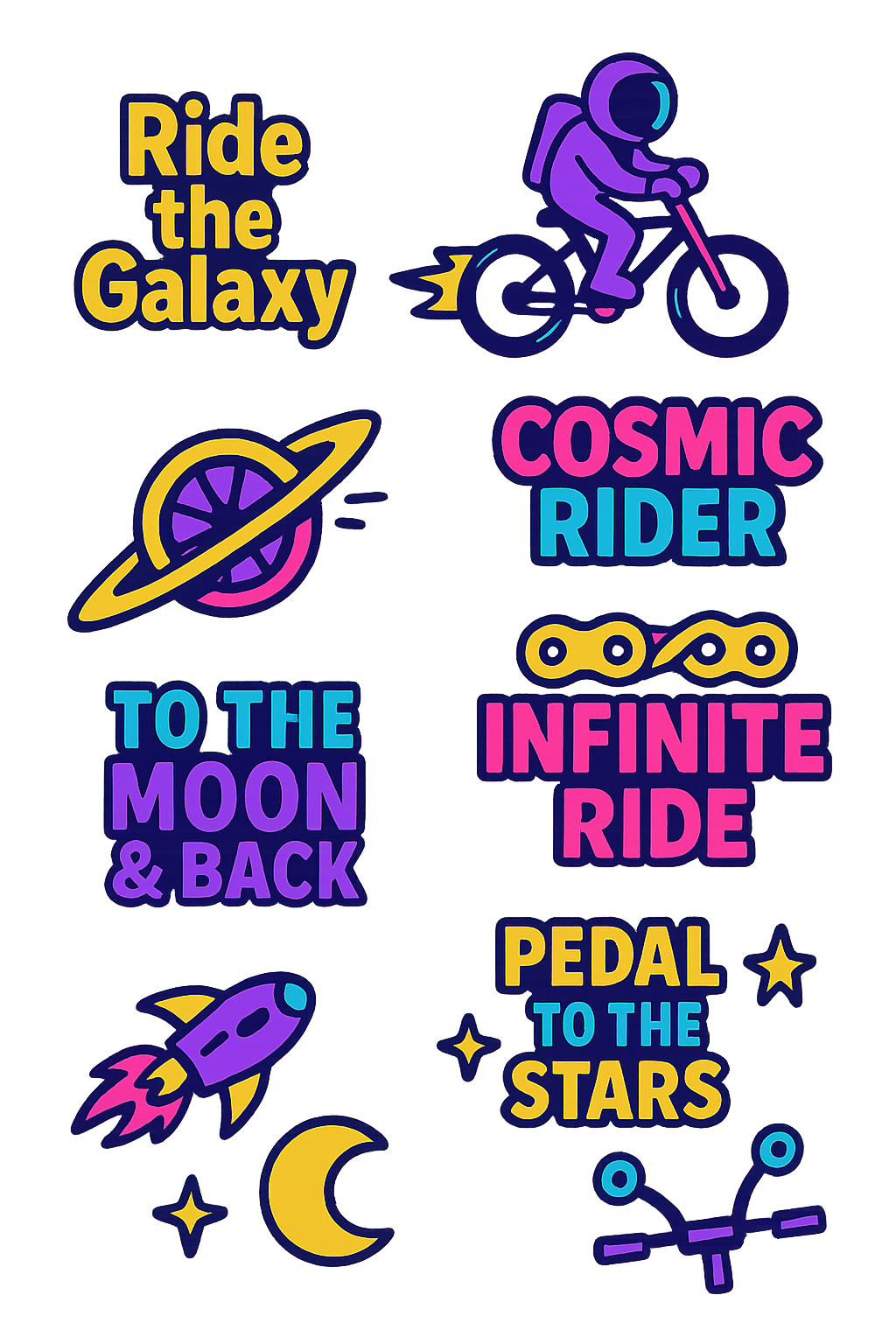 kit stickers vélo espace